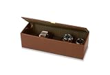 Brown leather 5 section watch storage box by Wolf Designs
