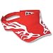Otto Cap Flame Pattern Brushed Cotton Twill Sandwich Bill Sun Visor - Red/White