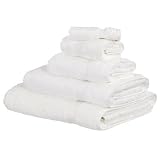 EGYPTIAN COTTON 6 PIECE TOWEL BALE 665GSM - WHITE + FREE DELIVERY