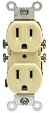 LEVITON M21-05320-IMP RESIDENTIAL GRADE DUPLEX RECEPTACLE 15 AMP IVORY 10 PACK