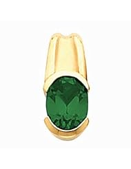 14K Yellow Gold Oval Cut Chrome Tourmaline Pendant -- LIFETIME WARRANTY