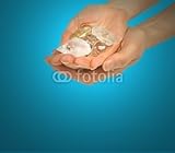 IMAGE OF Wallmonkeys Peel and Stick Wall Decals - Holding Crystals Blue Background - 48