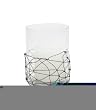 Tag Halloween Wire Web Glass Hurricane Candle Holder, 5-Inches Tall x 4-Inches Diameter