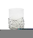 31DIxzm9p L. SL160  Tag Halloween Wire Web Glass Hurricane Candle Holder, 5 Inches Tall x 4 Inches Diameter
