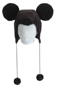 Disney Mickey Mouse Hoodie Hat, Black, Adult (One Size)