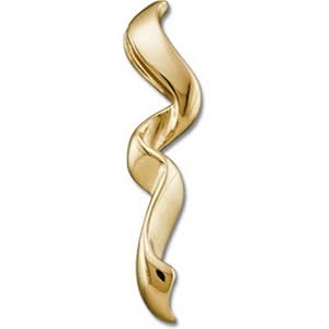 14kt Yellow Gold Wavy Ribbon Vertical Pendant Slide