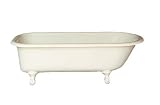 60" ROLLED RIM CLAWFOOT BATH TUB, Fiberglass bath tub - White feet bathtub