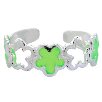Green FOUR LEAF CLOVER Toe Ring