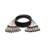 9Ft 8-Channel Snake Cable Xlr Male To Female With White Earbud Headphones