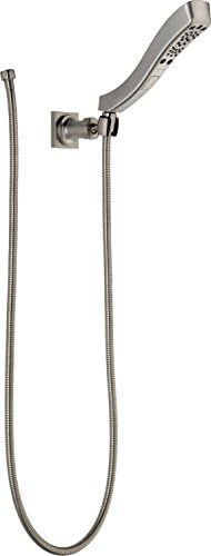 Delta Faucet 4-Spray H2Okinetic Wall-Mount Hand Held Shower with Hose, Stainless 55552-SS