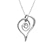 Sterling Silver Freeform Spiral Heart Necklace