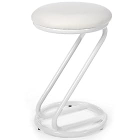 Milano Backless Vanity Stool Non-swivel White white by Home Decorators Collection