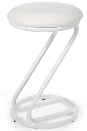 Milano Backless Vanity Stool Non-swivel White/white