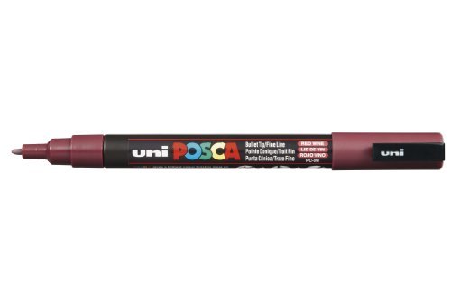 UNI-BALL POSCA MARKER PEN PC-3M - RED WINE - SINGLE PEN