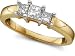1/2 ctw Three Stone Princess Cut Ring in 14k Yellow Gold