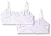 Hanes Girls' 2-Pack Crop Top Bralette, White/White, Small