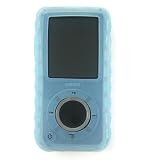 (Blue) Sandisk Sansa Case for e250 e260 e270 e280. Choose from Silicone Skin or Leather. Deluxe Package Incl. Screen Guard, Armband, Car and Home / Travel Chargers.