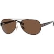 Hugo Boss 0317/S Men's Polarized Aviator Full Rim Designer Sunglasses - Semi Matte Brown Havana/Brown