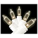 Set of 10 Clear Commerical String Lights - White Wire