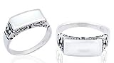 White Mother of Pearl Ring Sterling Silver Unisex