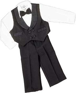 Buy Just Darling ~ Boys Fancy Black Vest~ mini tuxedo set ~ 12 Months 2T/3T/4T Boys Toddler