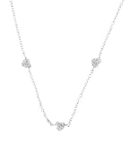 Beautiful Sterling Silver Rolo Chain with Hear Accents and Clear CZ Stones 16" Choker