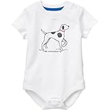 GYMBOREE(ジンボリー) パピーボディースーツ ホワイト ロンパース半袖 0～3ヶ月【並行輸入】