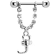 Crystalline Gem Scorpion Nipple Ring