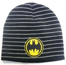  DC Comics Batman Striped Logo Black Knit Beanie Hat