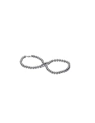 Audrey Pearl Grey Round Freshwater Cultured 7 - 8 mm 18 inches Pearl Strand Necklace & matching stud Earring set as a FREE Gift