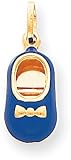 Baby Shoes Blue Boy Charm, 14K Yellow Gold