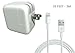 Hybrid Electronics 10W 2.1A USB Power Adapter US Plug Home Charger with 10' Ft / 3M Extra Long USB Cable for Apple iPhone 5s / 5c / 5 6/6plus, iPad 4, iPad with Retina Display, iPad Air and the iPad Mini Sync Cable Power Cord (White)