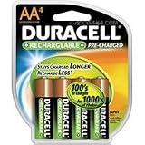 Duracell AA 4 Pre-Charged Rechargeable NiMH Batteries DX1500