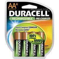 Duracell AA 4 Pre-Charged Rechargeable NiMH Batteries DX1500