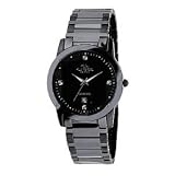 Oniss Men's Black Swiss SS & Ceramic Sapphire Diamond Watch