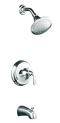 Kohler K-T10275-4-CP Forte Rite-Temp Pressure-Balancing Bath and Shower Faucet Trim, Polished Chrome