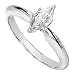 Gorgeous! Women's Polished 14k White-gold Moissanite Marquise 08.00 X 04.00MM=1/2 CT Solitaire Engagement Ring