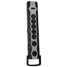 Coleman Cable 04665 PowerStation 7-Outlet Network Surge Protector, with 6-Ft Cord