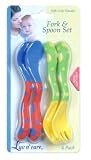 Nuby Toddler Fork & Spoon Set - 4pk - Yellow / Green