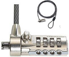 Notebook Computer Keyless 4 Digit Combination Lock and Steel Security Cable for PC