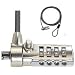 Notebook Computer Keyless 4 Digit Combination Lock and Steel Security Cable f...
