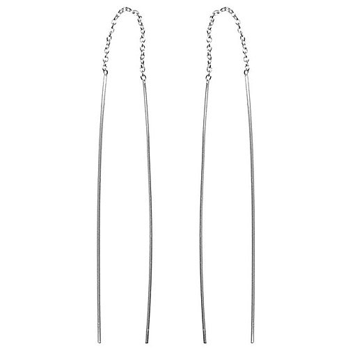 Sterling Silver Straight Bar Ear Thread Earrings