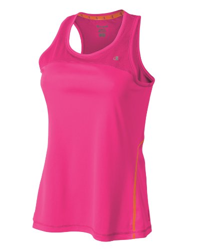 Champion Women's Aero Cool Tank, Fiji Pink/Koi Orange, X-Large On Sale