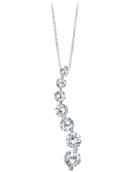 14K White Gold 1 ct. Diamond "Journey of Love" Curve Pendant with Chain
