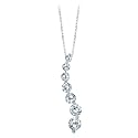 14K White Gold 1/2 ct. Diamond "Journey of Love" Curve Pendant with Chain