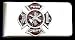 Sculpted Pewter Moneyclip - Fire Fighter Cross - Sculpted Pewter Money Clip/Card Hold...