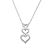 10k White Gold Diamond Triple Heart Pendant (1/10 cttw, I-J Color, I1-I2 Clarity), 18