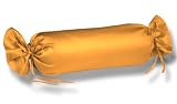 fleuresse - 9100-2046 - Housse de traversin - 40 x 15 cm - En satin mako - Or - 100% coton (Import Allemagne)