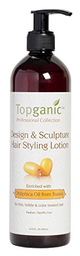 Topganic Design and Sculpture Hair Styling Lotion with Obliphica Oil, 13.5 Ounce