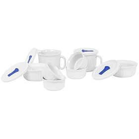 CorningWare French White 12-Piece Pop-Ins Bake and Serve Set by CorningWare